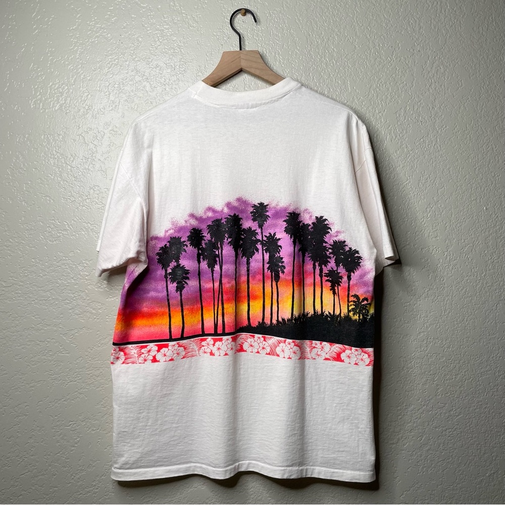 90s Vintage San Diego Cali Sunset Wrap Around T-Shirt 1991 Single Stitch - Picture 9 of 11